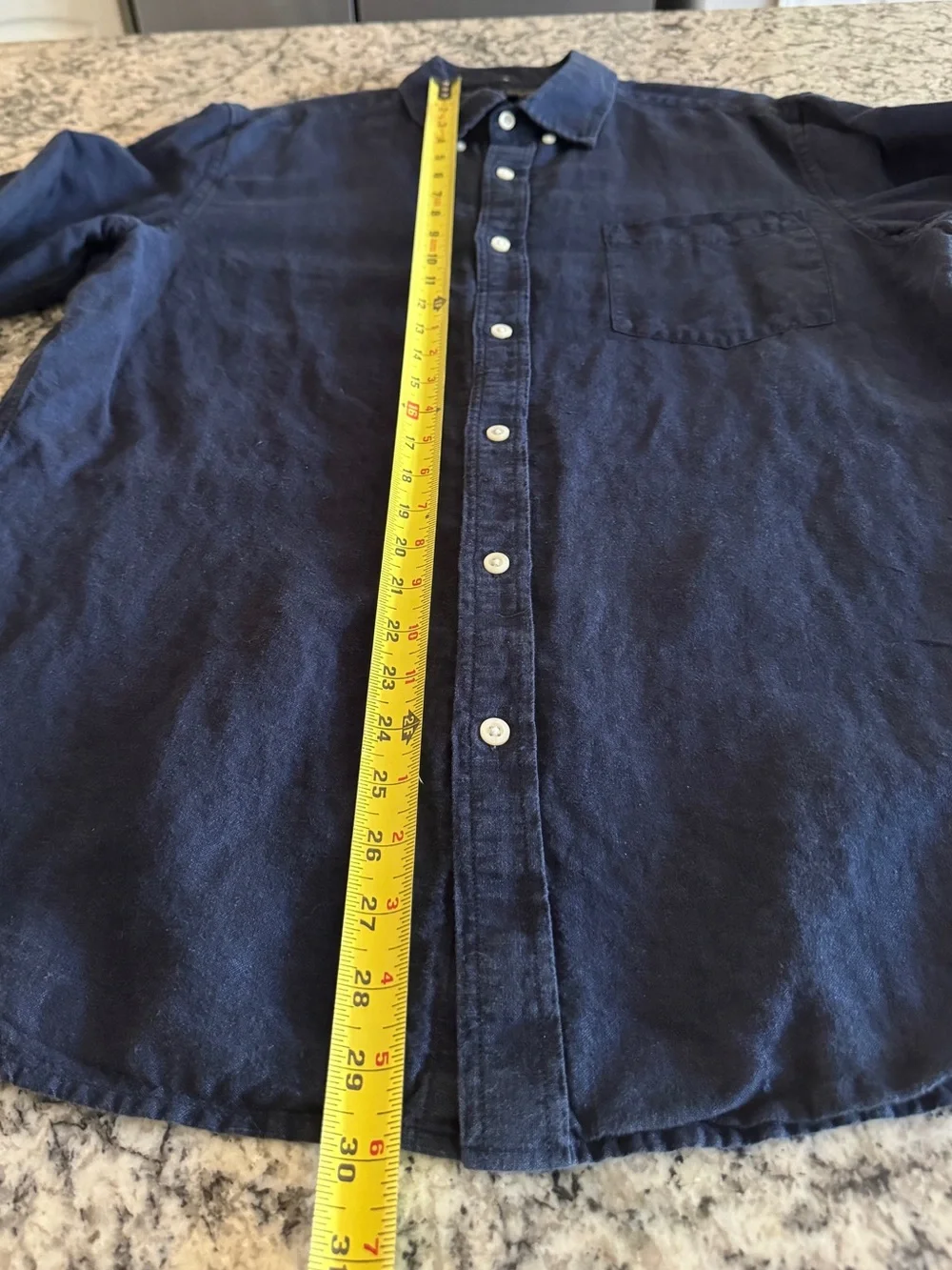 Banana Republic Men's Navy Button-Down Long Sleeve Shirt  Size 16 1/2